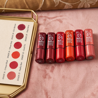 6 Cute Matte New Lipstick – Sweet Kiss | Long-Lasting Matte Lip Colors