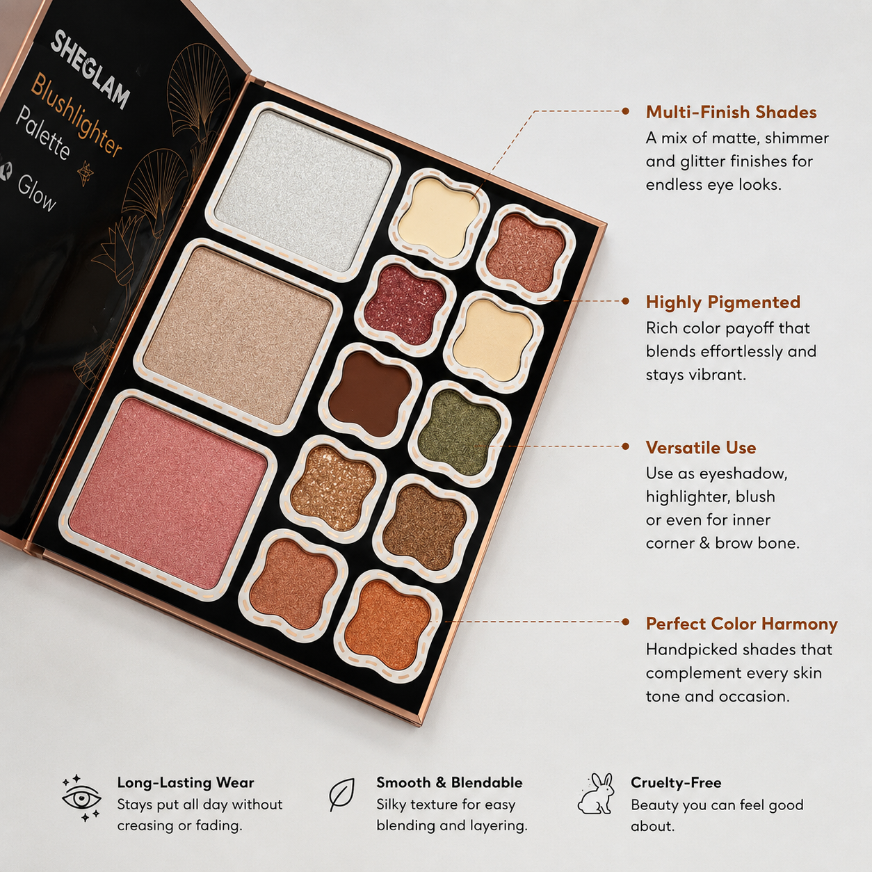 SHEGLAM 5-in-1 Makeup Book Palette – 5-Fold Beauty Kit