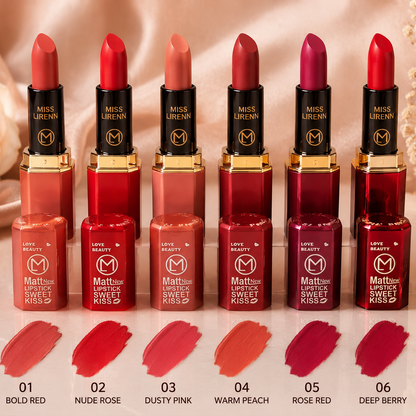 6 Cute Matte New Lipstick – Sweet Kiss | Long-Lasting Matte Lip Colors